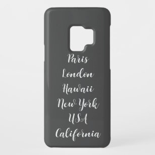 Custom text modern design trendy paris black white Case-Mate samsung galaxy s9 case