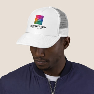 Custom Text Modern Elegant Upload Own Logo Trucker Hat