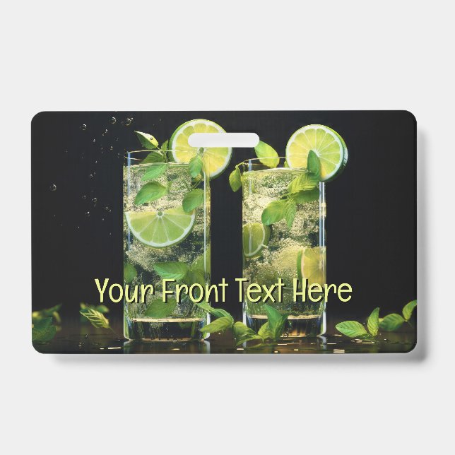 Custom Text Mojito Cocktails ID Badge (Front)