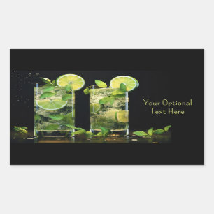 Custom Text Mojito Cocktails Rectangular Sticker