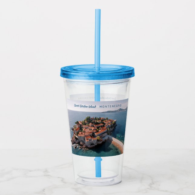 Custom Text Montenegro Acrylic Tumbler (Front)