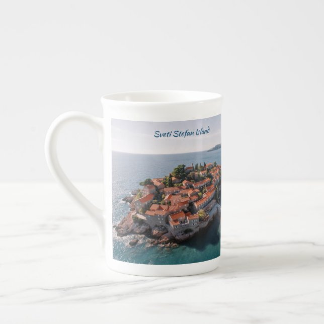 Custom Text Montenegro Bone China Mug (Left)