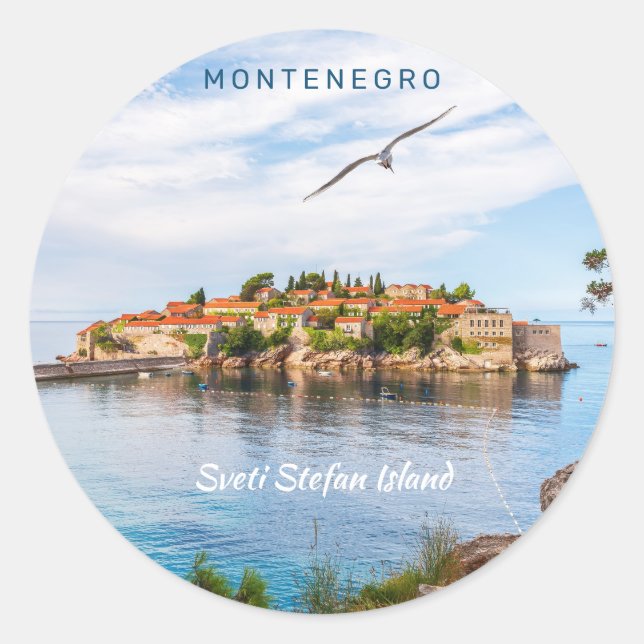 Custom Text Montenegro Classic Round Sticker (Front)