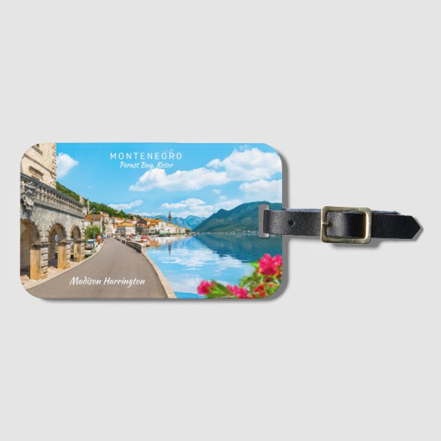 Custom Text Montenegro Luggage Tag (Front Horizontal)
