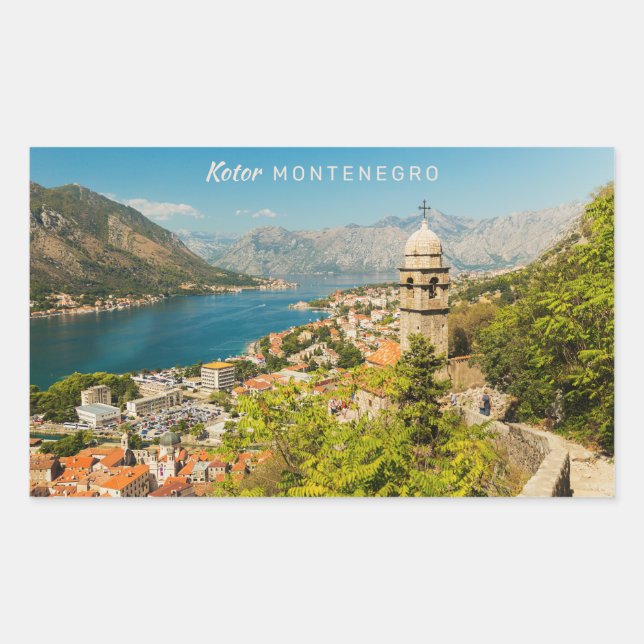 Custom Text Montenegro Rectangular Sticker (Front)