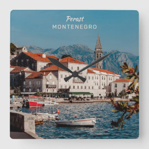 Custom Text Montenegro Square Wall Clock