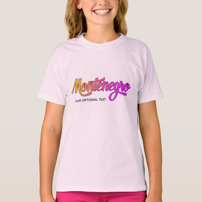 Custom Text Montenegro T-Shirt (Front)