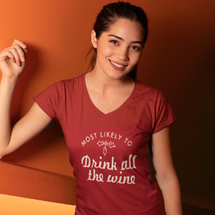Custom Text Most Likely to Xmas Fun Mistletoe T-Shirt