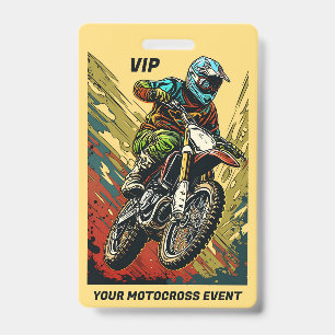 Custom Text Motocross ID Badge