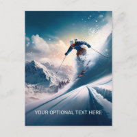 Custom Text Mountain Skier