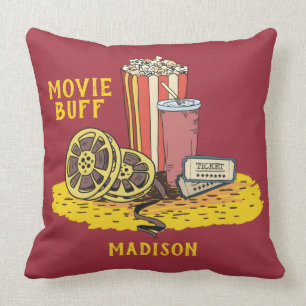 Custom text Movie Buff Cushion