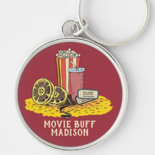 Custom text Movie Buff Key Ring