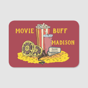 Custom text Movie Buff Name Tag