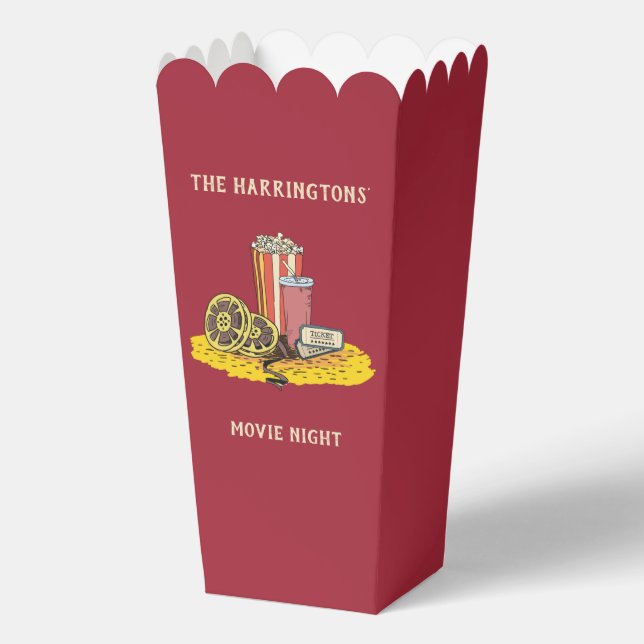 Custom text Movie Night Favour Box (Front)