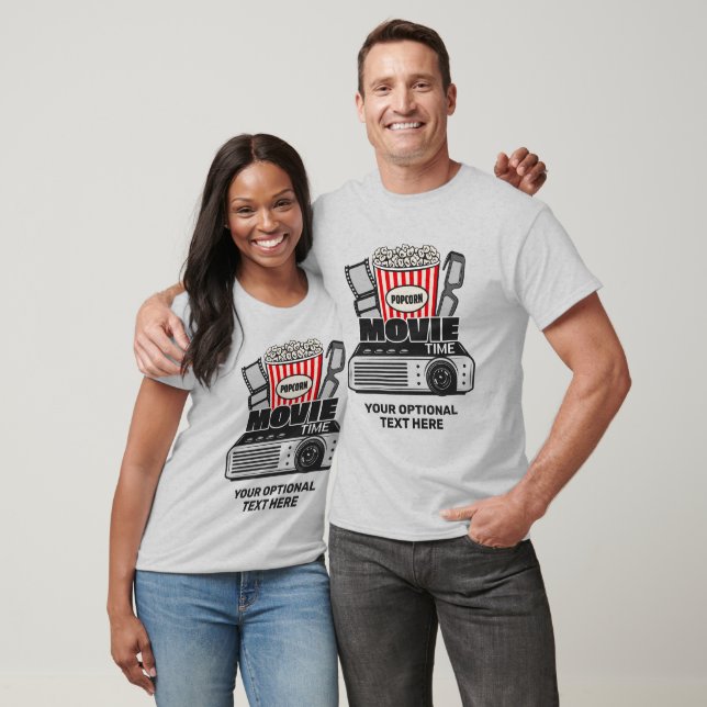 Custom Text Movie Time T-Shirt (Unisex)