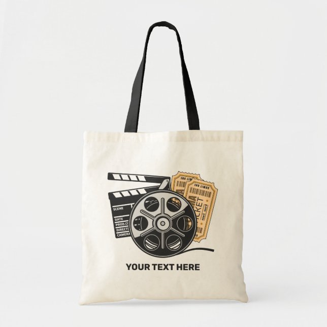 Custom Text Movie Tote Bag (Front)
