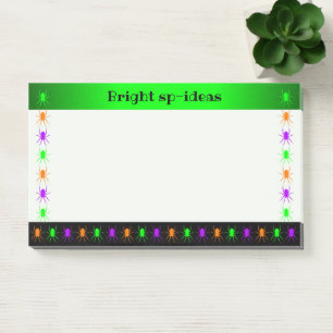 Custom text multi bright spiders post-it notes