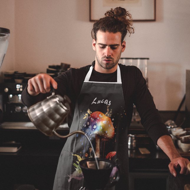 Custom Text Mushroom Lover Apron (Creator Uploaded)