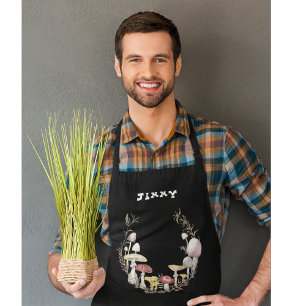 Custom Text Mushroom Lover Apron