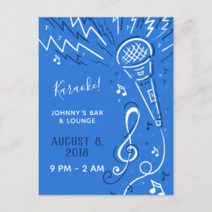Custom Text Music Microphone postcard