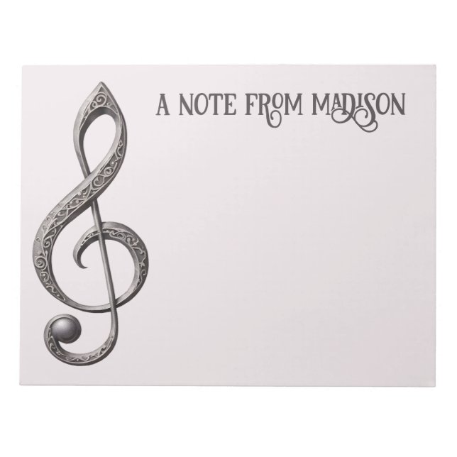 Custom Text Musical Clef Note (Front)