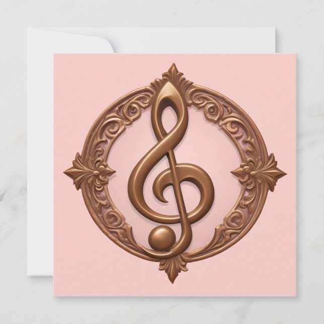Custom Text Musical Clef Note Card (Front)