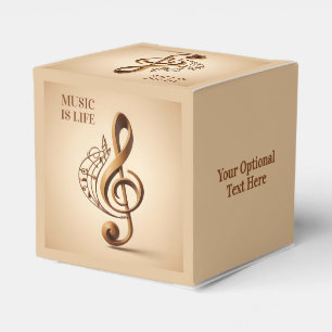 Custom Text Musical Clef Note Favour Box