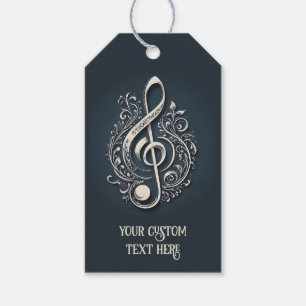 Custom Text Musical Clef Note Gift Tags