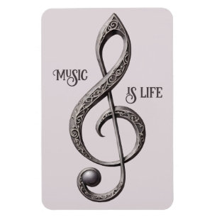 Custom Text Musical Clef Note Magnet