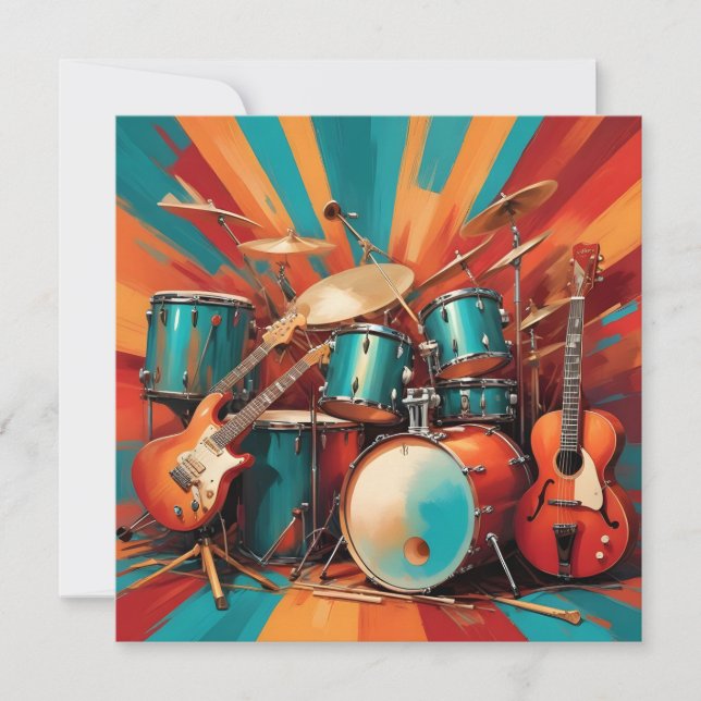 Custom Text Musical Instruments Card (Front)