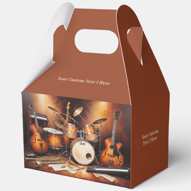 Custom Text Musical Instruments Favour Box (Front)