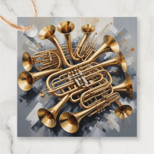 Custom Text Musical Instruments Favour Tags