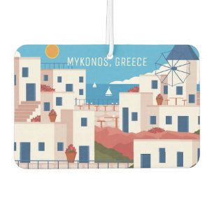Custom Text Mykonos Greece Car Air Freshener