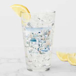 Custom Text Mykonos Greece Glass