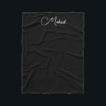 Custom Text Name Add Photo Template Black Small Fleece Blanket<br><div class="desc">Custom Trendy Create Your Own Template Upload Image Photo Add Calligraphy Script Black White Small Fleece Blanket.</div>