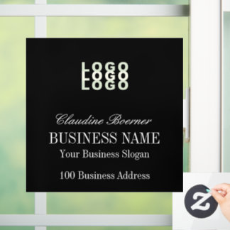 Custom Text Name Business Window Cling