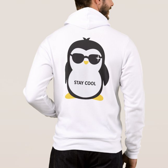 Custom text / name cool penguin hoodie (Back)
