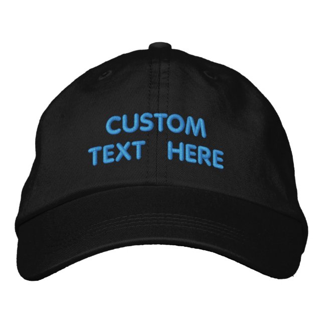 Custom Text Name Embroidered Baseball Cap (Front)