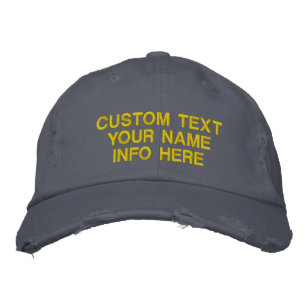 Custom Text Name Embroidered Baseball Hat Example