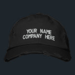 Custom Text Name Embroidered Hat Your Colours<br><div class="desc">Choose Colours and Fonts - Personalised Embroidered Hats Your Promotional Business Caps with Custom Text - Add Your Text - Name - Company / Number / Letter / Slogan - Tagline / or Website , Phone , E-mail , Social Media Handle , Address , more - Choose Your Colour /...</div>