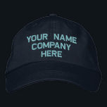 Custom Text Name Hat Embroidered Baseball Cap<br><div class="desc">Easy Personalised Promotional Cap - Add Your Text - Name - Company / Number / Letter / Slogan - Tagline / or Website , Phone , E-mail , Social Media Handle , Address , Logo - Photo / more - Choose Your Colour / Size / Fonts - Make your unique...</div>