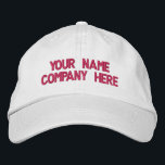 Custom Text Name Hat Your Embroidered Baseball Cap<br><div class="desc">Easy Personalised Promotional Baseball Caps / Hats - Add Your Text - Name - Company / Number / Letter / Slogan - Tagline / or Website , Phone , E-mail , Social Media Handle , Address , Logo - Photo / more - Choose Your Colour / Size / Font -...</div>