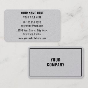 Custom Text Name Info Business Card Your Colours