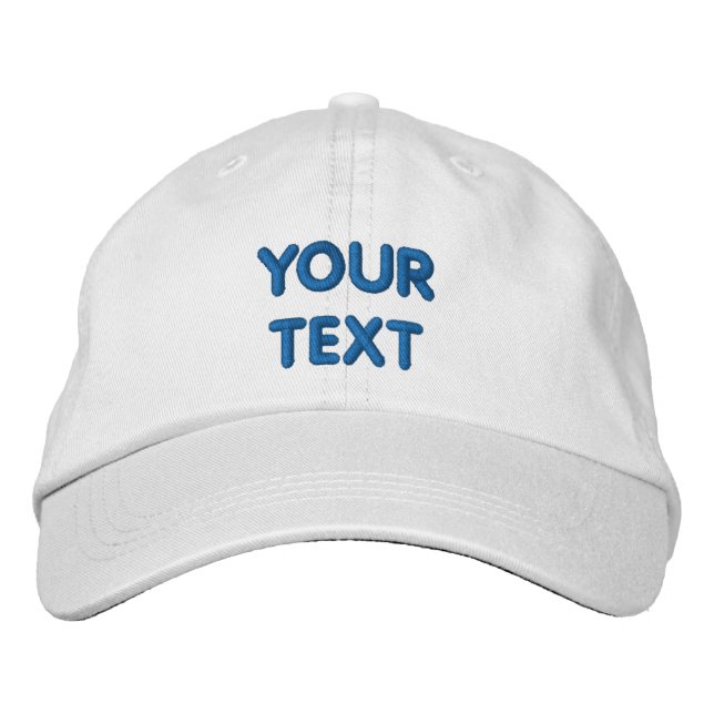 Custom Text - Name / Logo / Image - Personalised Embroidered Hat (Front)