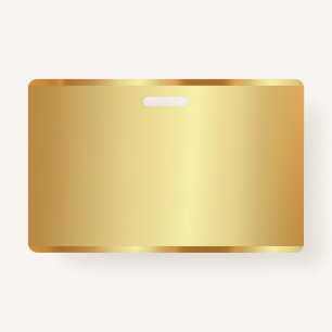 Custom Text Name Logo Name Gold Blank Background ID Badge