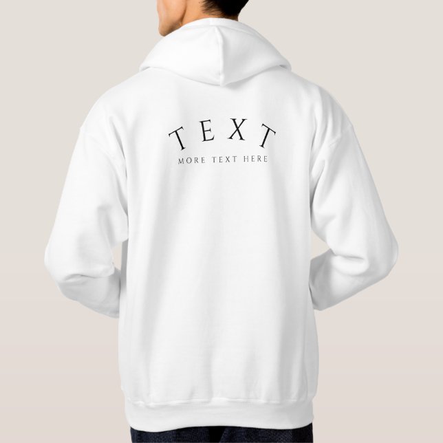 Custom Text Name Mens Modern Back Print Template Hoodie (Back)