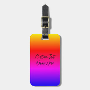 Custom Text Name Rainbow Colours Luggage Tag