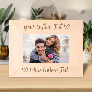 Custom Text Name Script Typography Heart Love Etched Frames