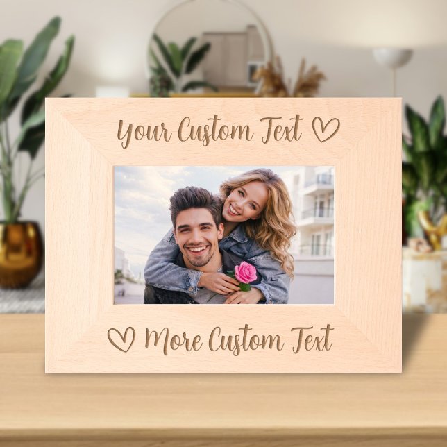 Custom Text Name Script Typography Heart Love Etched Frames (Creator Uploaded)