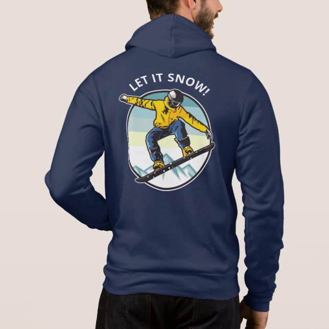 Custom text & name SNOWBOARDER Hoodie (Back)